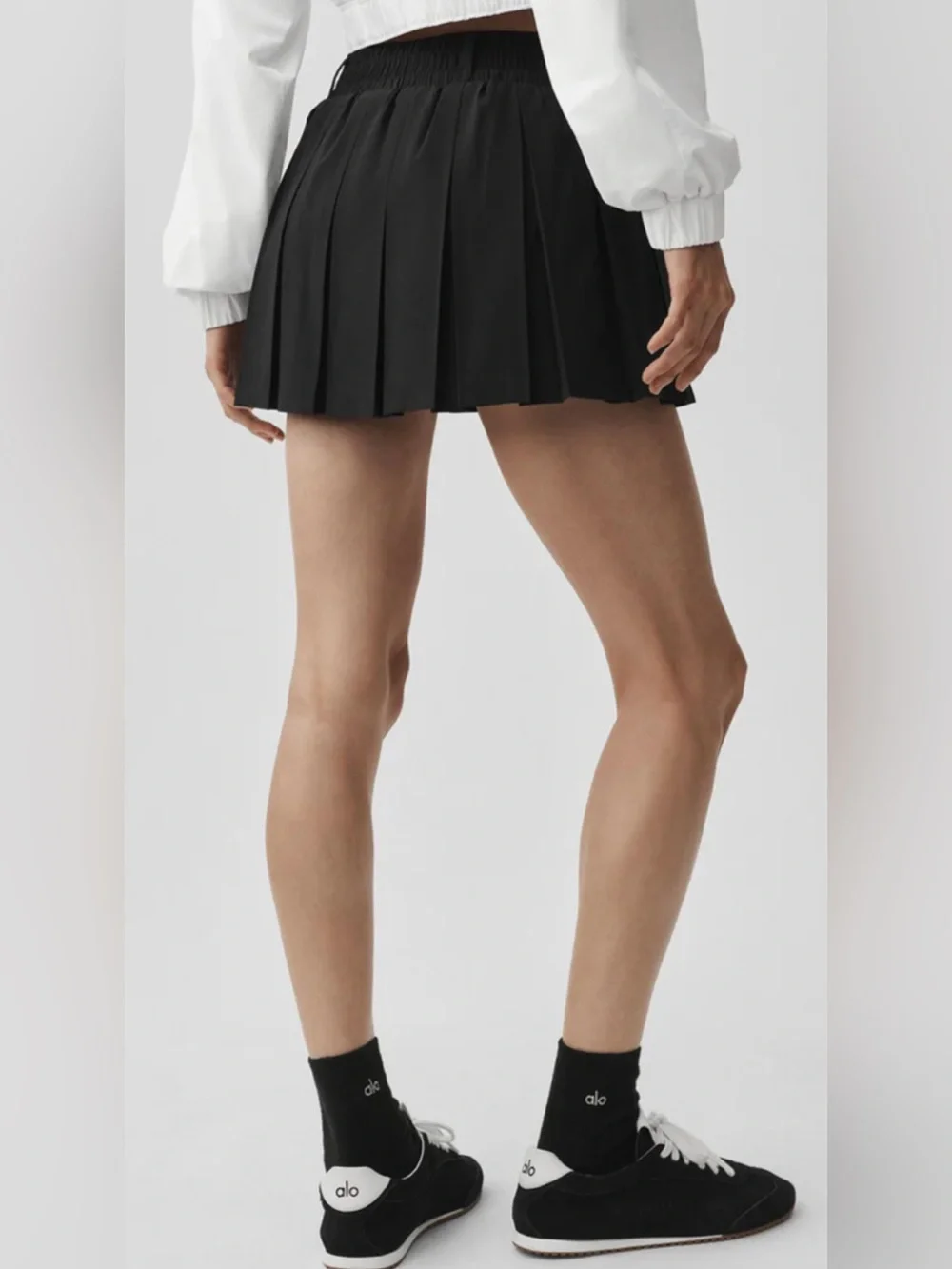 Alo Black Rally Tennis Skirt/ Size Medium